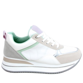 Baskets compensées grises Bahar beige violet argent multicolore