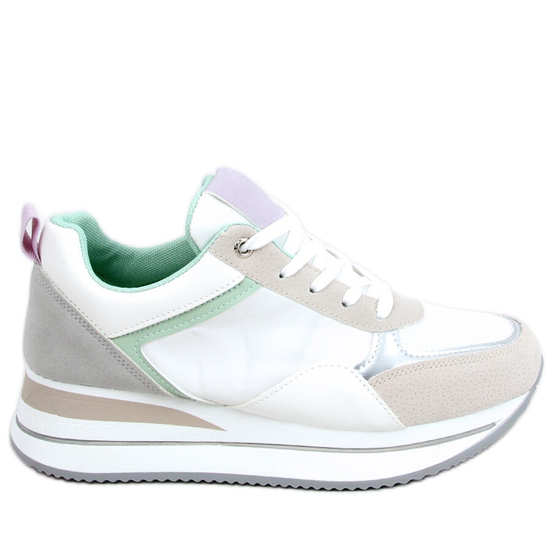 Baskets compensées grises Bahar beige violet argent multicolore