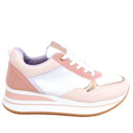 Bahar Chaussures de sport compensées roses blanc