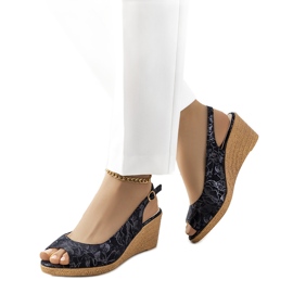 Sandales compensées Beldesa noires