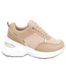 Chaussures de sport sur un talon compensé caché Dafne Khaki beige