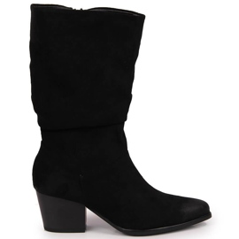 Bottes noires pour femmes, froissées, noires Vinceza