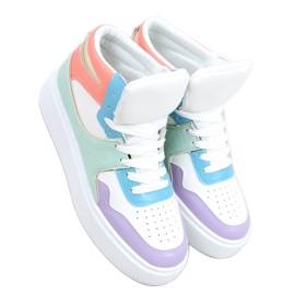 Baskets montantes Erva Multicolore blanche violet vert