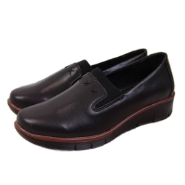 Chaussures confortables en cuir pour femmes noir Filippo