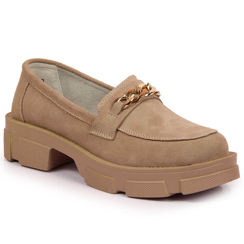 Chaussures pour femmes en cuir avec une chaîne beige Filippo Chaussures pour femmes en cuir avec une chaîne beige Filippo