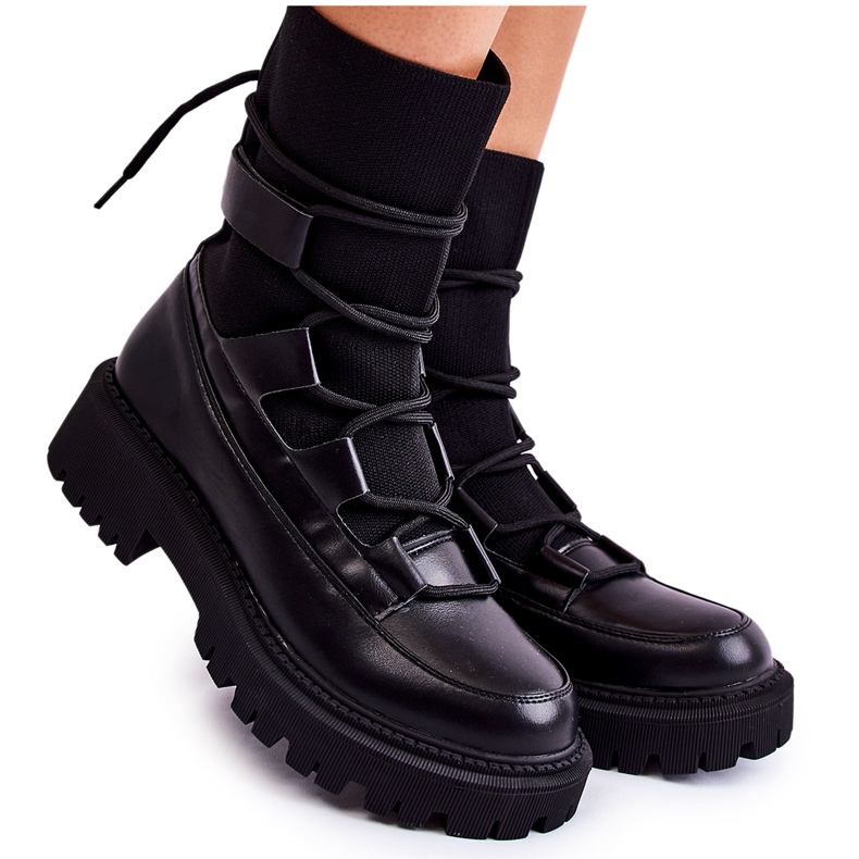 PS1 Bottes Femme Travailleurs Avec Une Chaussette Noir Fallor le noir