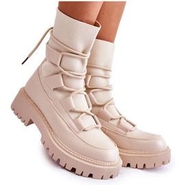 Bottes Femme Ouvrières Avec Chaussette Beige Fallor