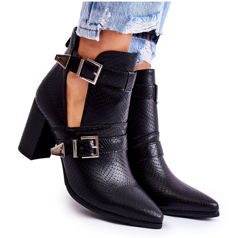 WJ2 Bottes à la mode sur un pilier avec découpes Suelo noir le noir