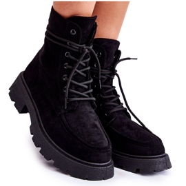 Bottines en Daim pour Femme Noué Noir Vanita le noir