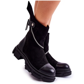 Seastar Bottes en daim à la mode pour femmes avec fermeture éclair noir Kandell le noir