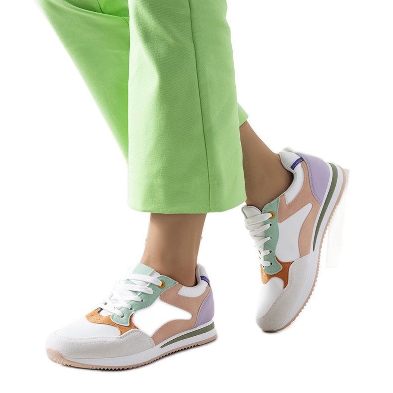 Baskets femme Kindler blanches et violettes rose Baskets femme Kindler blanches et violettes rose