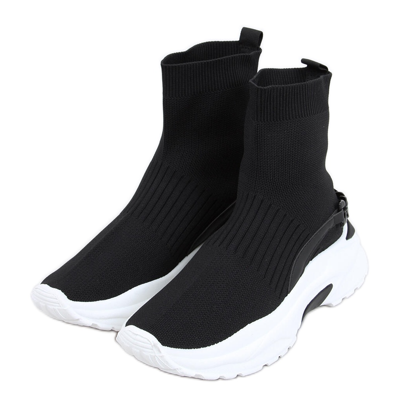 Bottines chaussettes Gina noires le noir