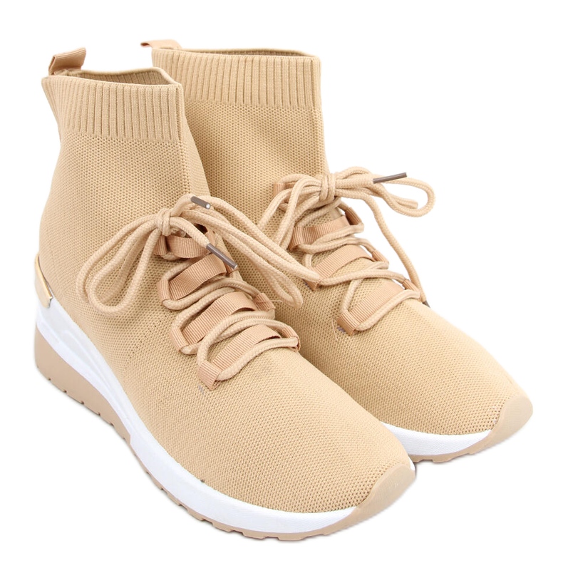 Baskets chaussettes kaki Katrin beige Baskets chaussettes kaki Katrin beige