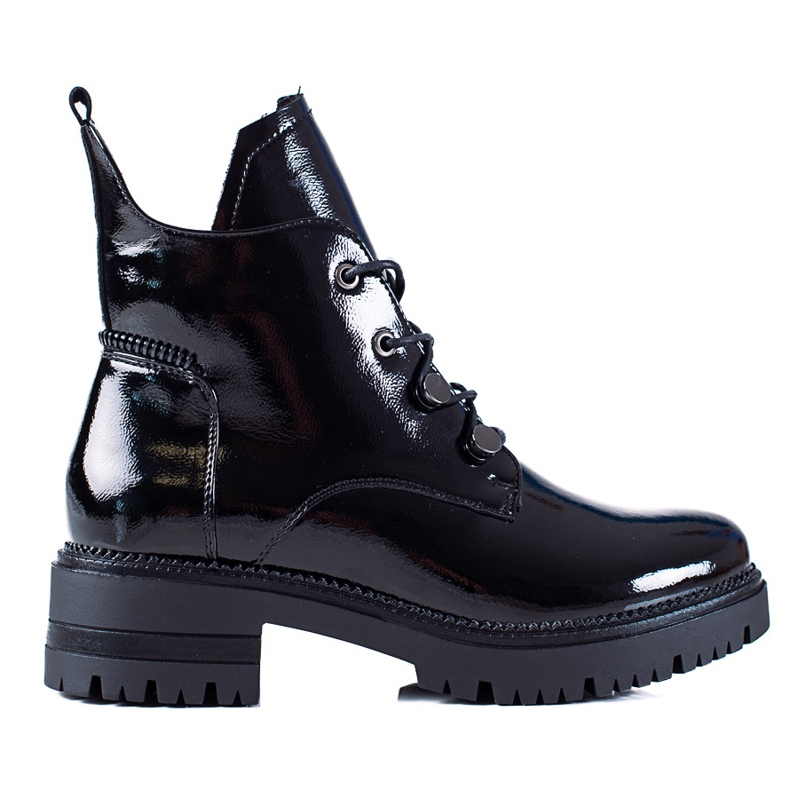 W. Potocki Bottes Potocki en cuir verni noir le noir