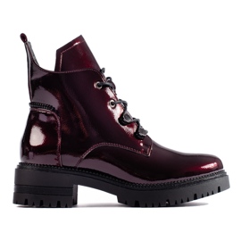 W. Potocki Bottes laquées bordeaux de Potocki rouge