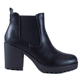 SHELOVET Bottes Jodhpur noires classiques sur le poteau le noir