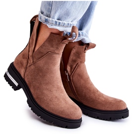 PS1 Bottines en daim marron Elvera avec découpes brun