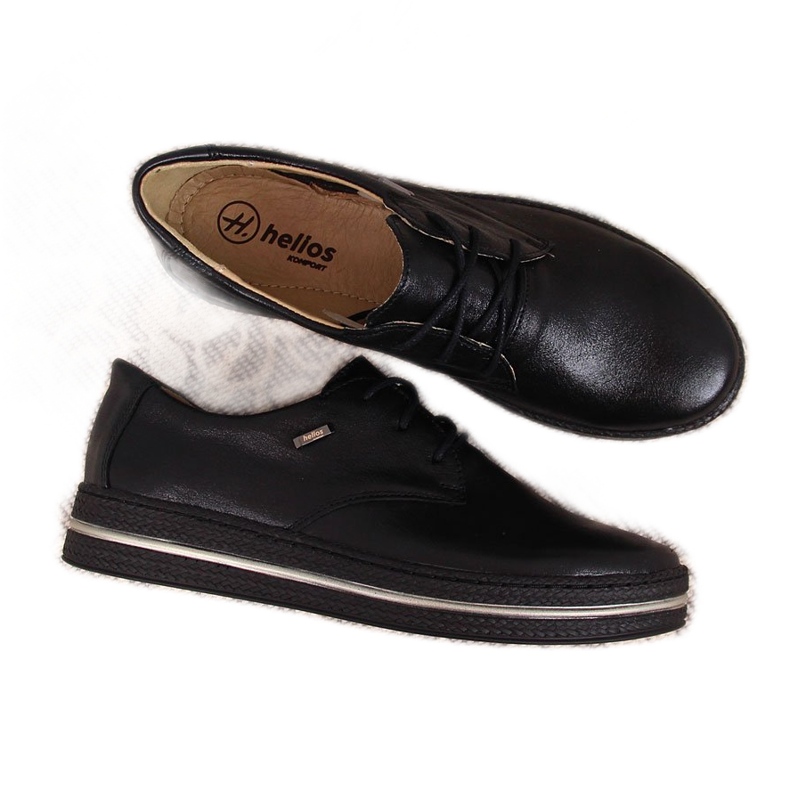 Chaussures femme en cuir noir Helios 380 le noir