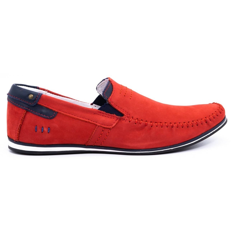 KOMODO Mocassins cuir homme 876 rouge