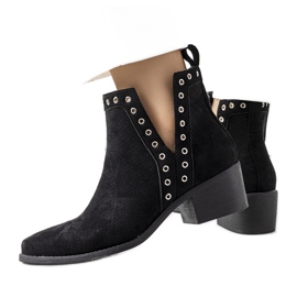 Bottes noires à découpes de Tyas le noir
