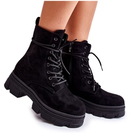 Bottines Marley en daim noires avec fermeture éclair