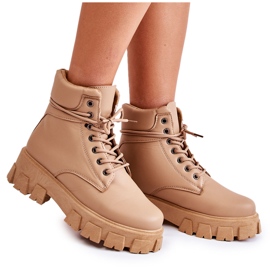 Bottes Femme Chaudes Trappeurs Beige Flavin