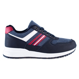 Chaussures de sport confortables pour hommes Shelovet bleu marine