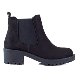 SHELOVET Bottes Jodhpur en daim noir sur le poteau le noir