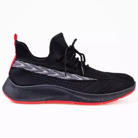 SHELOVET Chaussures de sport noires pour hommes rouge