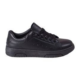 Baskets noires pour femmes Shelovet en cuir écologique le noir Baskets noires pour femmes Shelovet en cuir écologique le noir