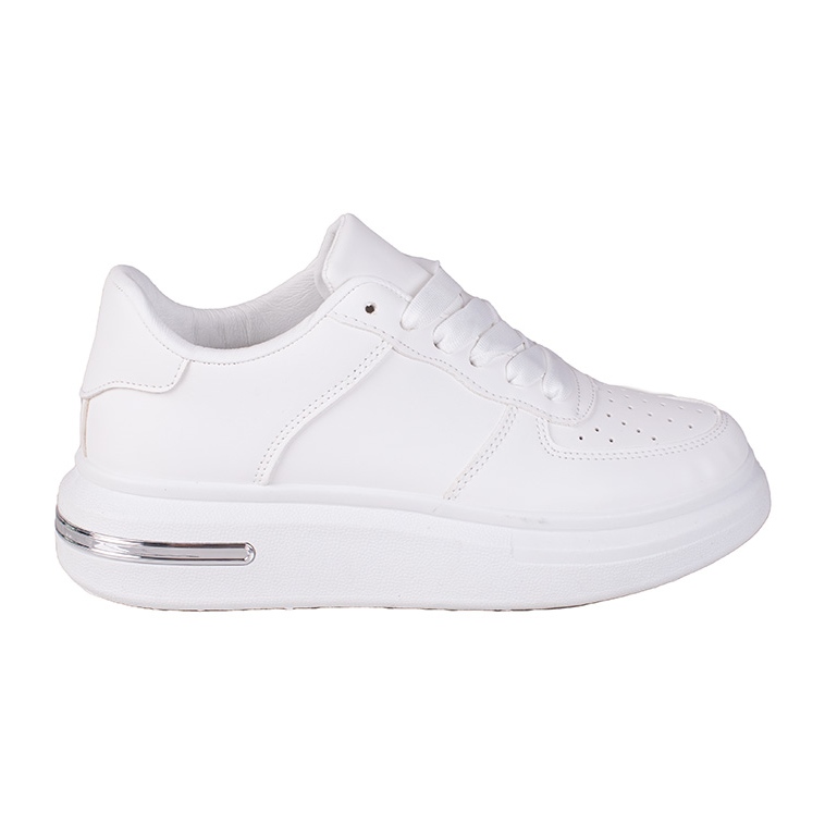 Baskets blanches Shelovet pour femmes en cuir écologique