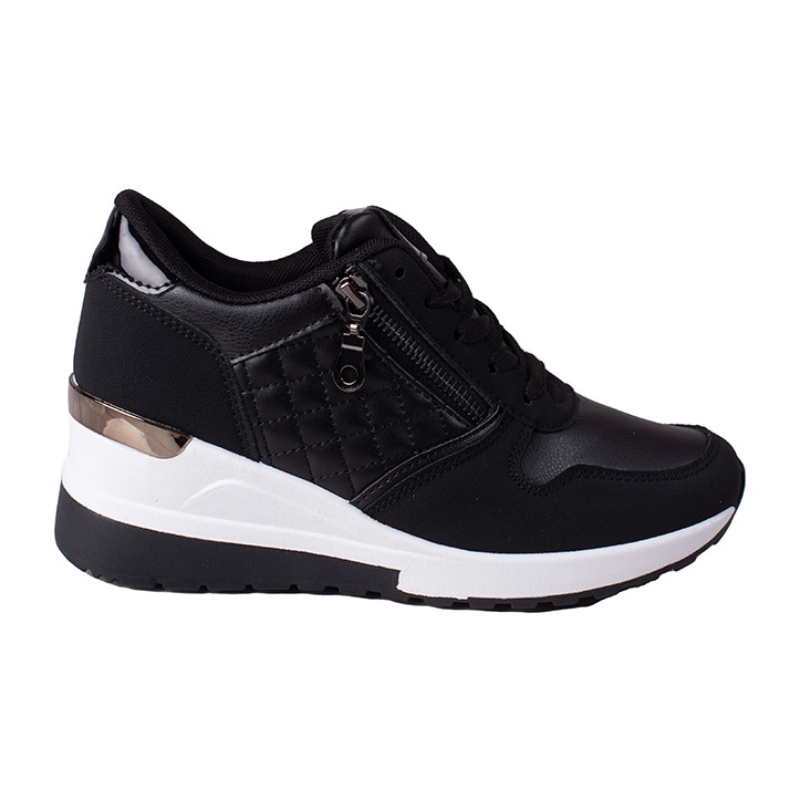 Baskets noires Shelovet pour femmes avec matelassage le noir Baskets noires Shelovet pour femmes avec matelassage le noir