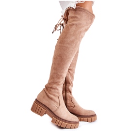 PS1 Bottes en daim pour femmes Beige Cheera Workers