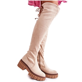 Bottines en daim pour femme Beige clair Cheera