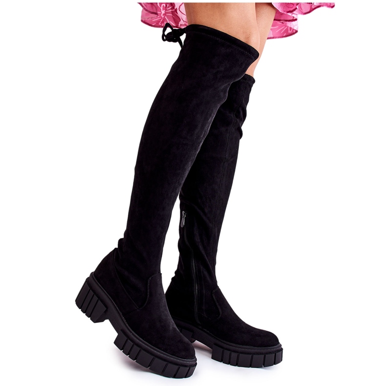 Bottes pour femmes en daim Cheera noir le noir