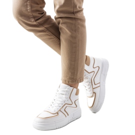 Baskets blanches Rosed à la cheville beige