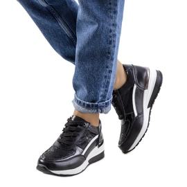 Baskets Veloso en cuir noir