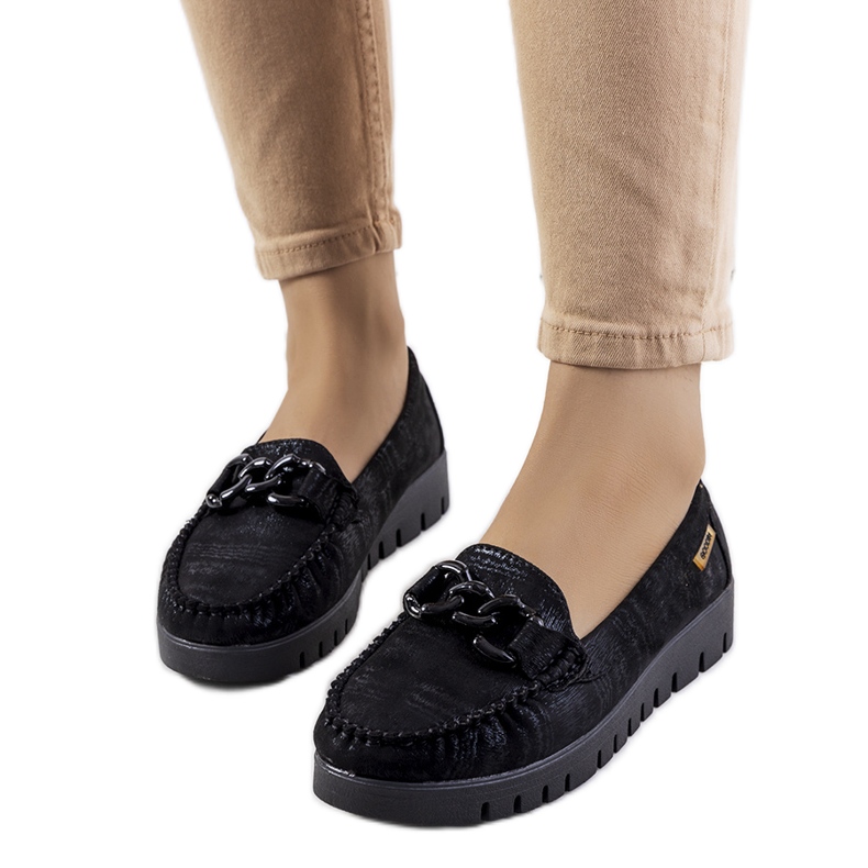 Mocassins noirs sur la plateforme Indira le noir Mocassins noirs sur la plateforme Indira le noir