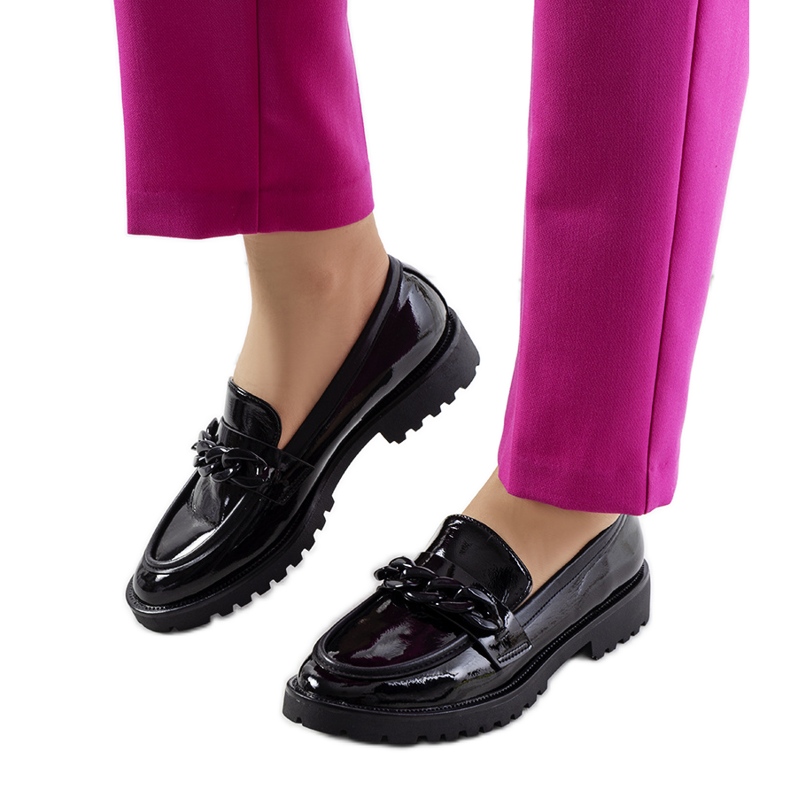 Chaussures laquées noires de Zezag le noir