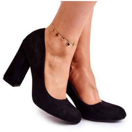 WT1 Escarpins en daim classiques sur le talon Reiser noir