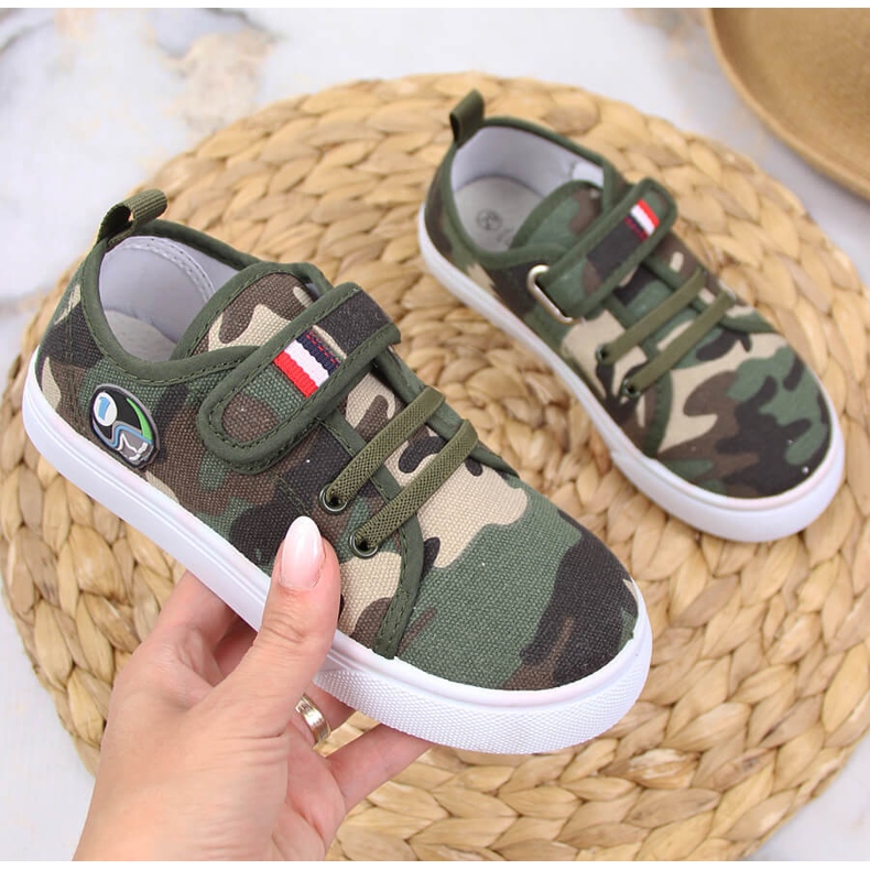 Baskets enfant Atletico fermeture scratch fermeture scratch vert