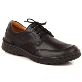 Chaussures en cuir noir pour hommes Łukbut 947 le noir