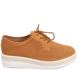Mocassins espadrilles à lacets Guermo Camel brun