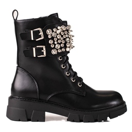 Travailleurs Shelovet noir pour femmes avec des embellissements