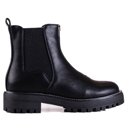 Travailleuse noire pour femmes Shelovet avec une fermeture éclair le noir