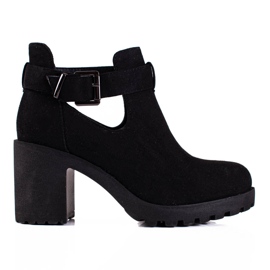 Bottines femme Shelovet noires à boucle décorative