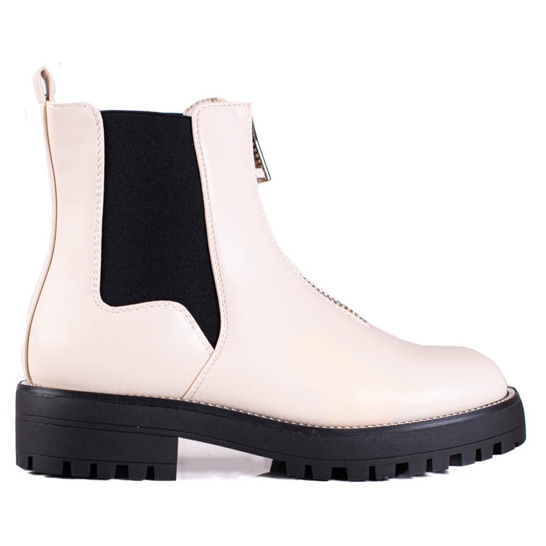 Baggies femme beiges avec fermeture éclair