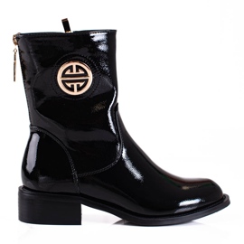 Bottes hautes laquées Shelovet noir