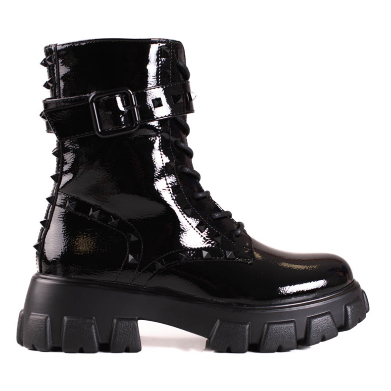 Sacs femme Shelovet laqués noirs à clous le noir