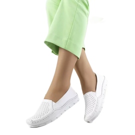 Mocassins en cuir blanc Juiz